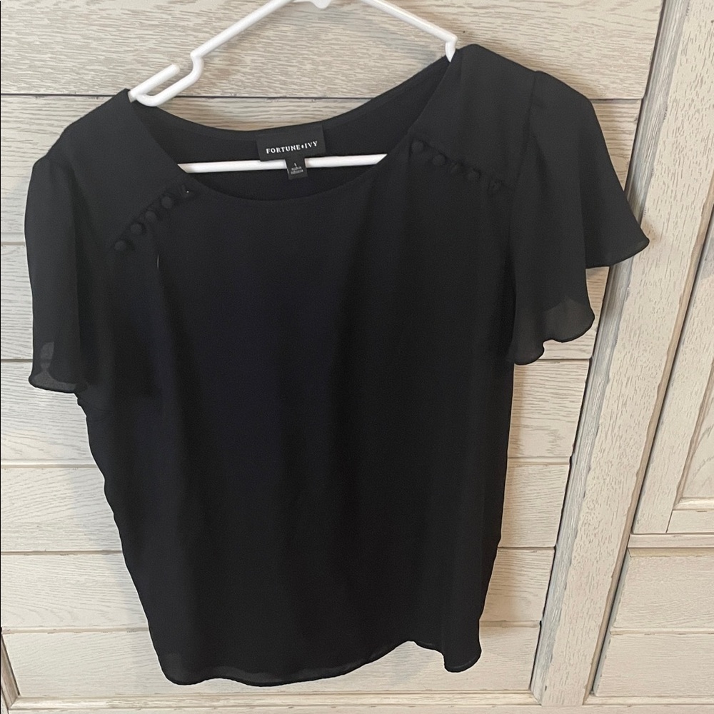 StitchFix Black Fortune + Ivy top